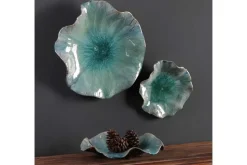 Mor Furniture Abella Ceramic Wall Art In Blue, Set Of 3