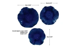 Mor Furniture Abella Ceramic Wall Art In Blue, Set Of 3