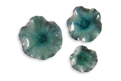 Mor Furniture Abella Ceramic Wall Art In Blue, Set Of 3