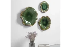 Mor Furniture Abella Ceramic Wall Art In Blue, Set Of 3