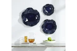 Mor Furniture Abella Ceramic Wall Art In Blue, Set Of 3