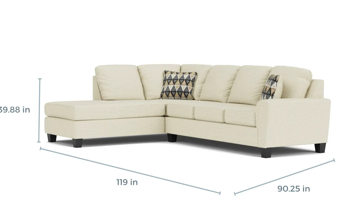 Mor Furniture Abinger Sofa Tux Chaise Sectional In , Left Facing