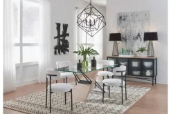 Mor Furniture Aere Dining Table & 4 Chairs In Natural Ash/Ivory
