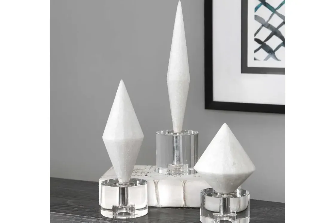 Mor Furniture Alize Sculpture In White, Set Of 3