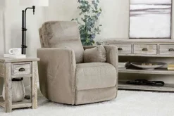 Mor Furniture Alpaca Swivel Gliding Recliner In Badgley Hemp
