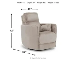 Mor Furniture Alpaca Swivel Gliding Recliner In Badgley Hemp