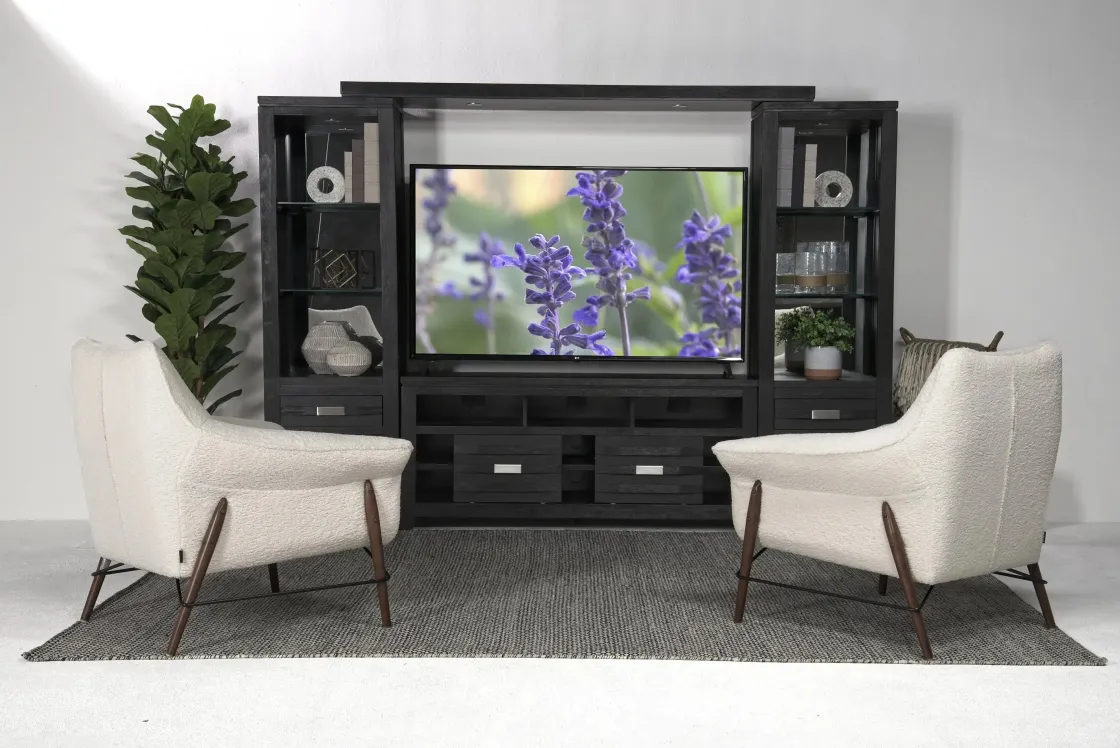 Mor Furniture Altamonte 4 Piece Entertainment Center In Gray, 70 Inch