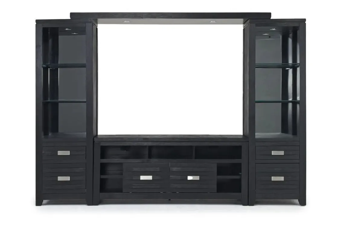 Mor Furniture Altamonte 4 Piece Entertainment Center In Gray, 70 Inch