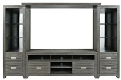 Mor Furniture Altamonte 4 Piece Entertainment Center In Gray, 70 Inch