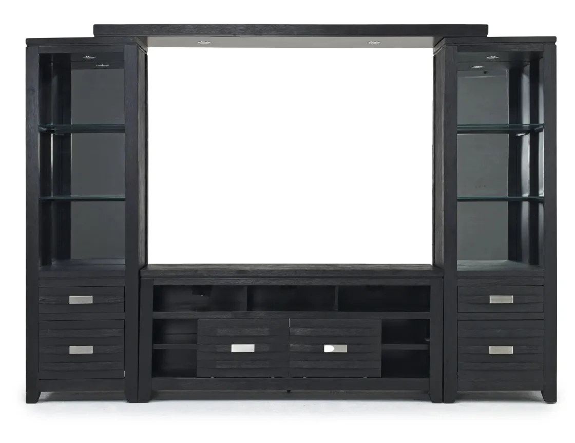 Mor Furniture Altamonte 4 Piece Entertainment Center In Gray, 70 Inch