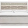 Mor Furniture Altyra Bookcase Bed In Pearl White, Queen