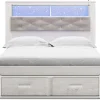 Mor Furniture Altyra Bookcase Bed W/ Storage In Pearl White, Queen