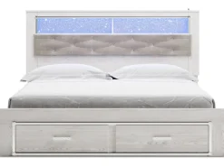 Mor Furniture Altyra Bookcase Bed W/ Storage In Pearl White, Queen