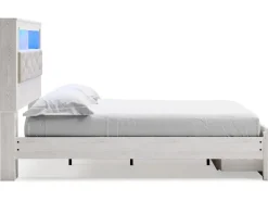Mor Furniture Altyra Bookcase Bed W/ Storage In Pearl White, Queen
