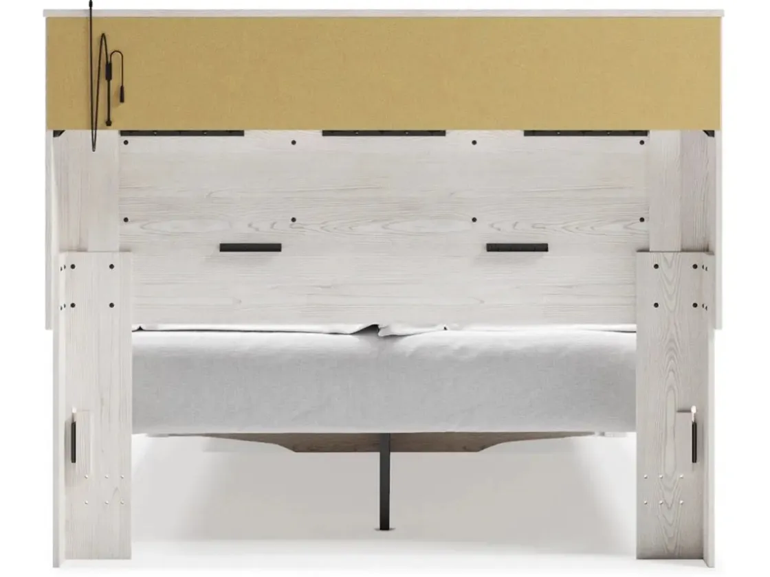 Mor Furniture Altyra Bookcase Bed W/ Storage In Pearl White, Queen