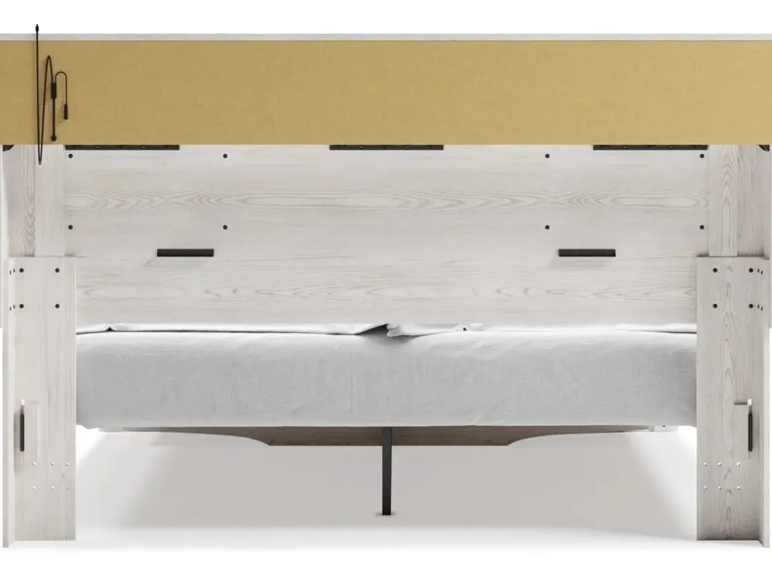 Mor Furniture Altyra Bookcase Bed W/ Storage In Pearl White, Queen