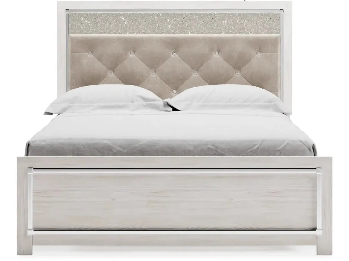 Mor Furniture Altyra Panel Bed In Pearl White, Twin