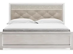 Mor Furniture Altyra Panel Bed In Pearl White, Twin