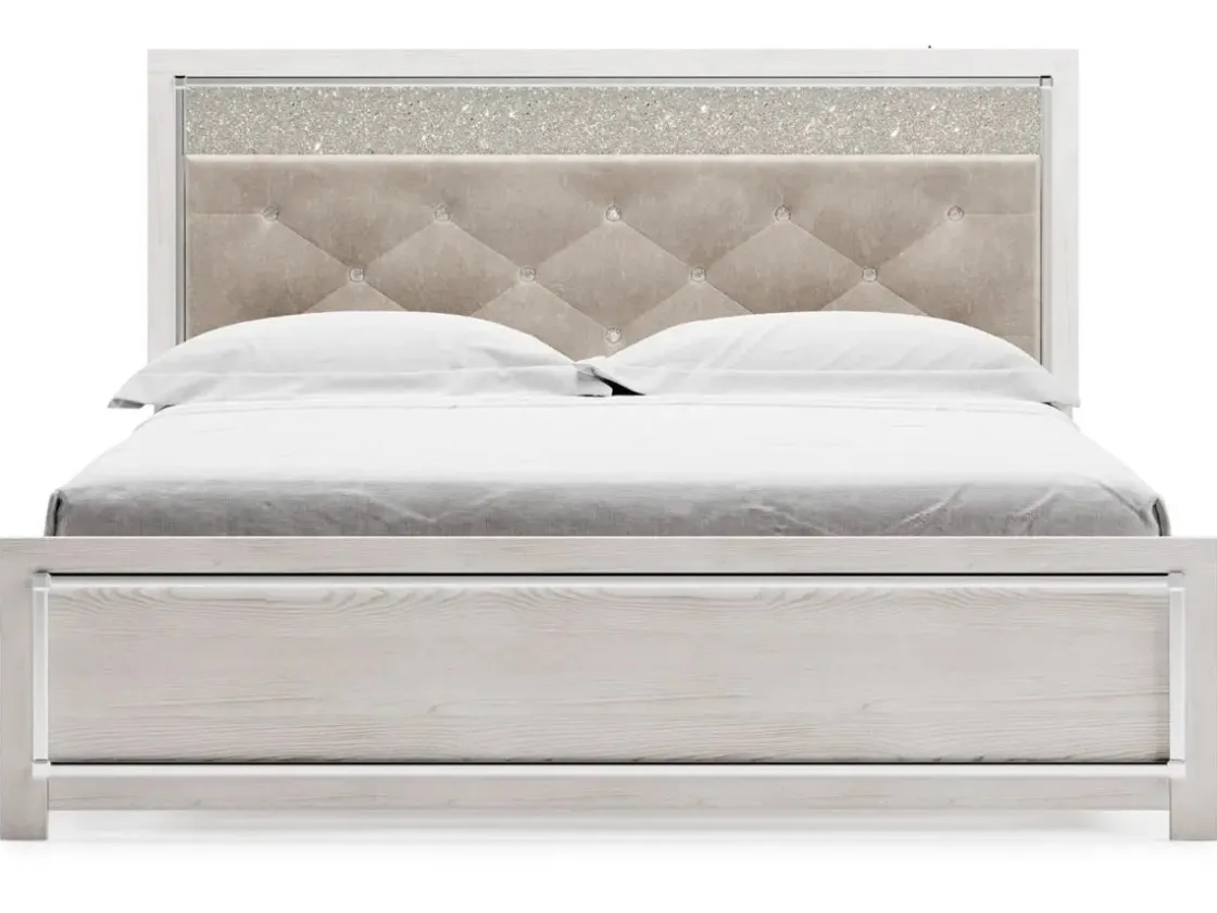 Mor Furniture Altyra Panel Bed In Pearl White, Twin