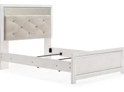 Mor Furniture Altyra Panel Bed In Pearl White, Twin