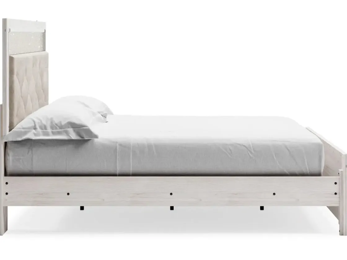 Mor Furniture Altyra Panel Bed In Pearl White, Twin