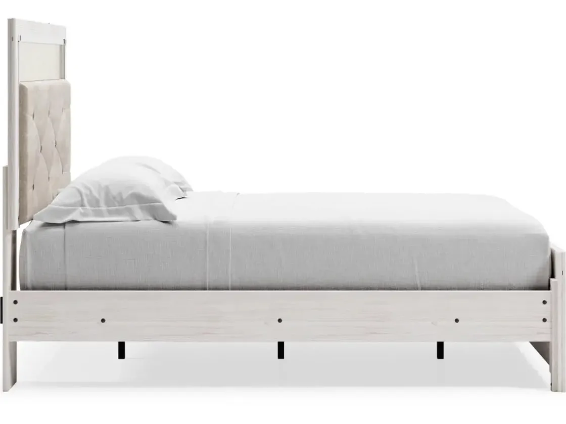 Mor Furniture Altyra Panel Bed In Pearl White, Twin