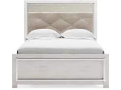 Mor Furniture Altyra Panel Bed In Pearl White, Twin