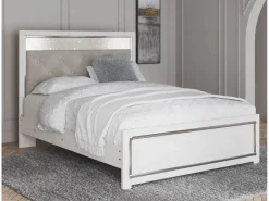 Mor Furniture Altyra Panel Bed In Pearl White, Twin