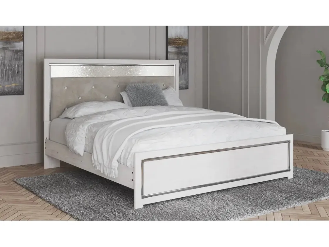 Mor Furniture Altyra Panel Bed In Pearl White, Twin