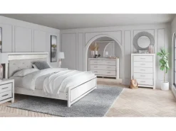 Mor Furniture Altyra Panel Bed In Pearl White, Twin