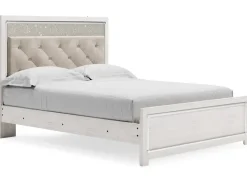 Mor Furniture Altyra Panel Bed In Pearl White, Twin