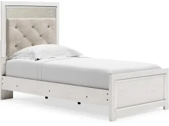 Mor Furniture Altyra Panel Bed In Pearl White, Twin