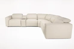 Mor Furniture Amara 6 Piece 2 Power Sectional W/ 2 Power Armless Recliner In Tasmin Granite
