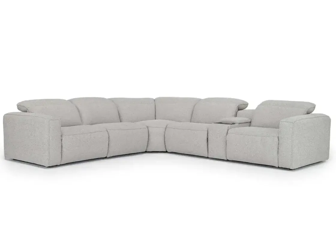 Mor Furniture Amara 6 Piece 2 Power Sectional In Tasmin Granite