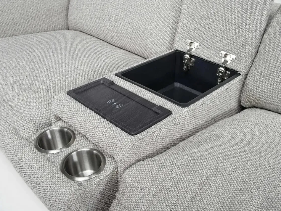Mor Furniture Amara 6 Piece 2 Power Sectional In Tasmin Granite
