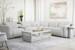 Mor Furniture Amara 6 Piece 2 Power Sectional In Tasmin Granite