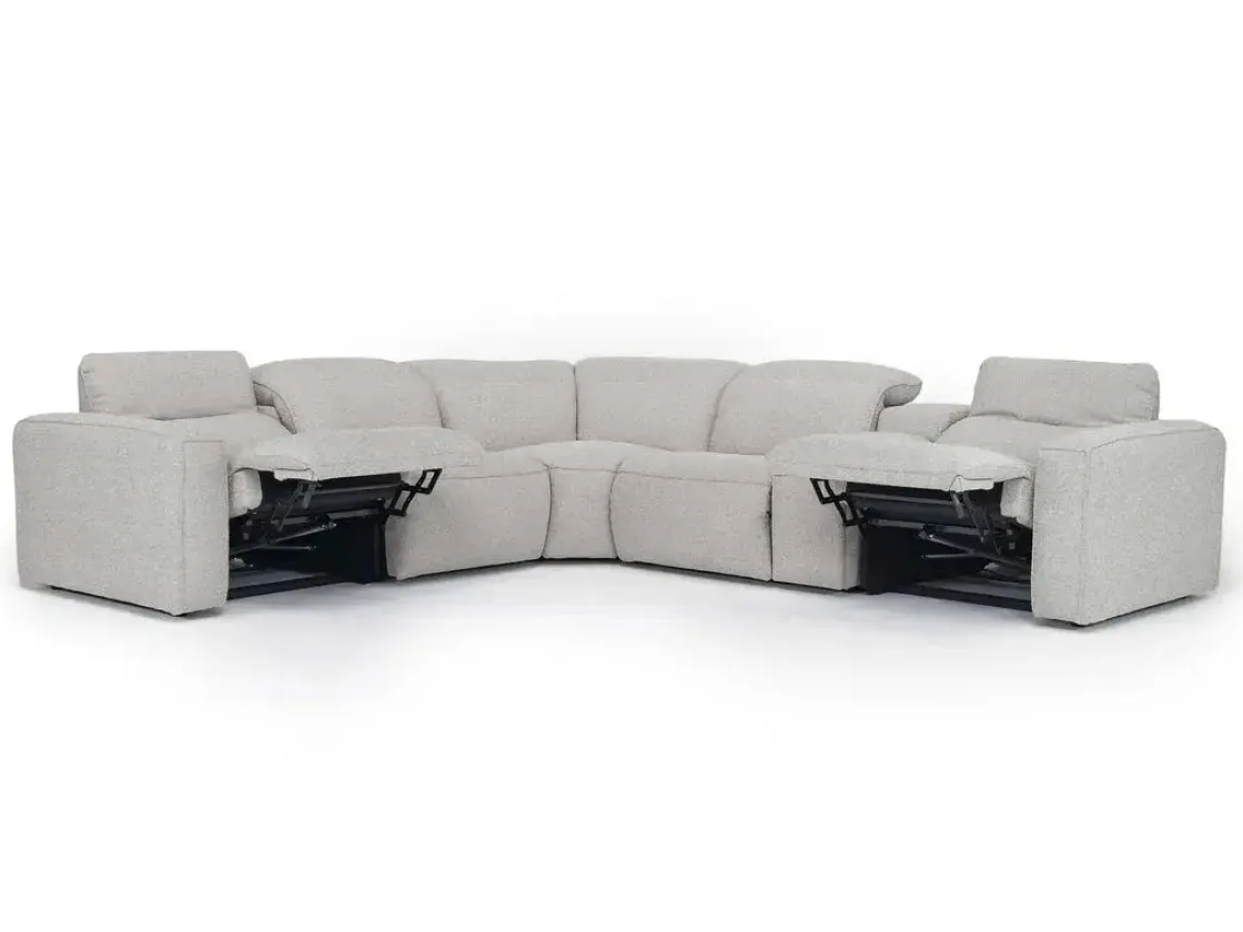 Mor Furniture Amara 6 Piece 2 Power Sectional In Tasmin Granite