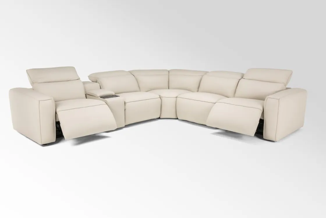 Mor Furniture Amara 6 Piece 2 Power Sectional In Tasmin Granite