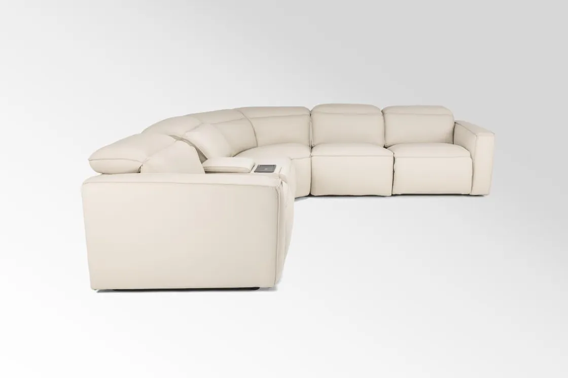 Mor Furniture Amara 6 Piece 2 Power Sectional In Tasmin Granite