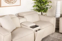 Mor Furniture Amara 2 Power Console Loveseat In Tasmin Granite