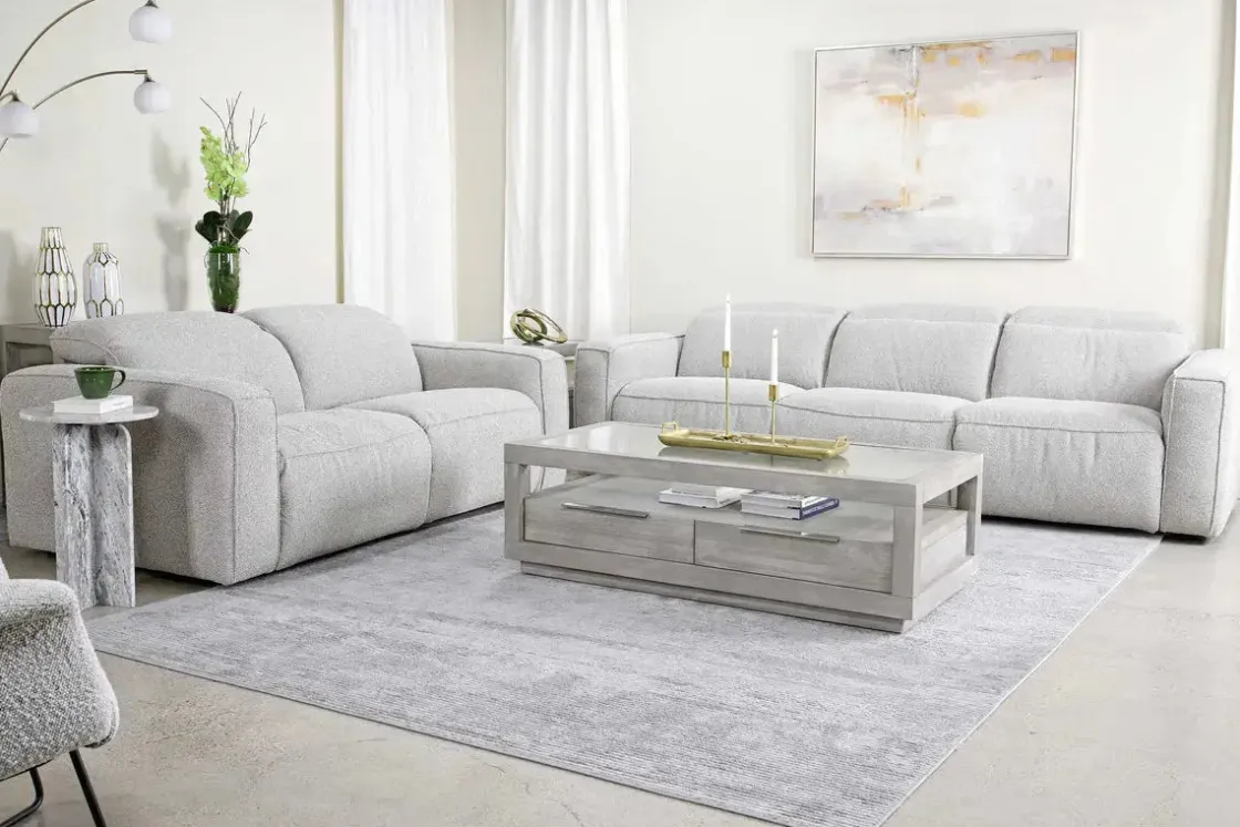 Mor Furniture Amara 2 Power Sofa In Tasmin Granite