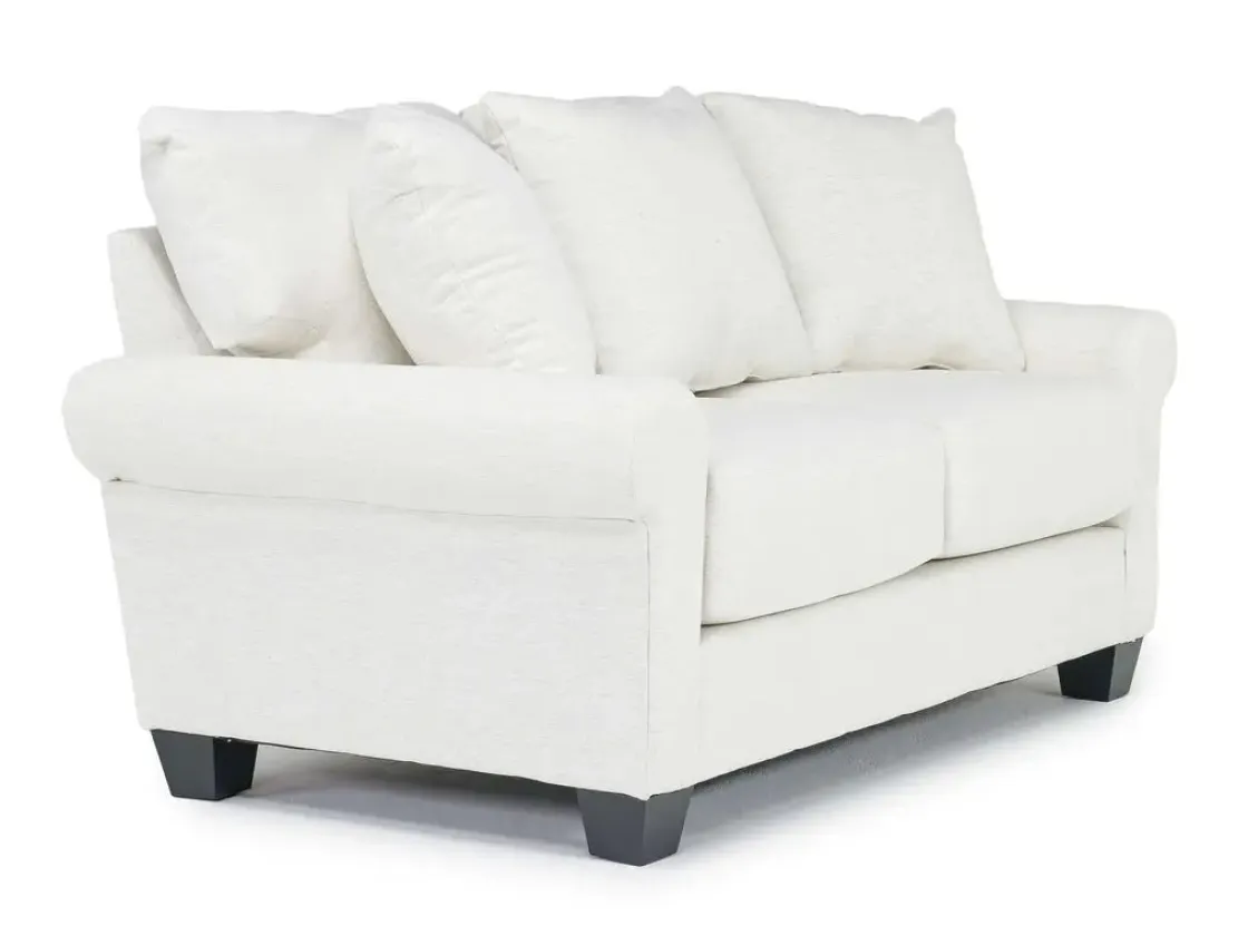 Mor Furniture Amelia Crypton Performance Loveseat In Nomad Snow, Down