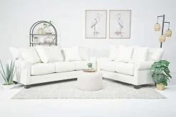 Mor Furniture Amelia Crypton Performance Loveseat In Nomad Snow, Down