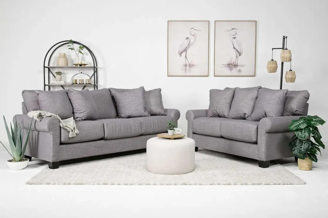 Mor Furniture Amelia Crypton Performance Loveseat In Nomad Snow, Down