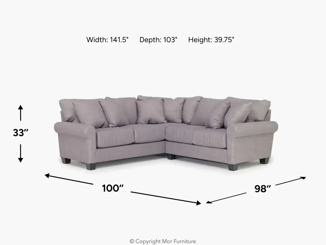 Mor Furniture Amelia Crypton Performance Tux Loveseat Sectional In , Left Facing