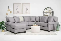Mor Furniture Amelia Crypton Performance Sofa Chaise Sectional In , Left Facing