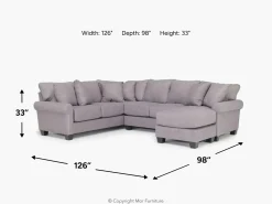 Mor Furniture Amelia Crypton Performance Sofa Chaise Sectional In , Left Facing