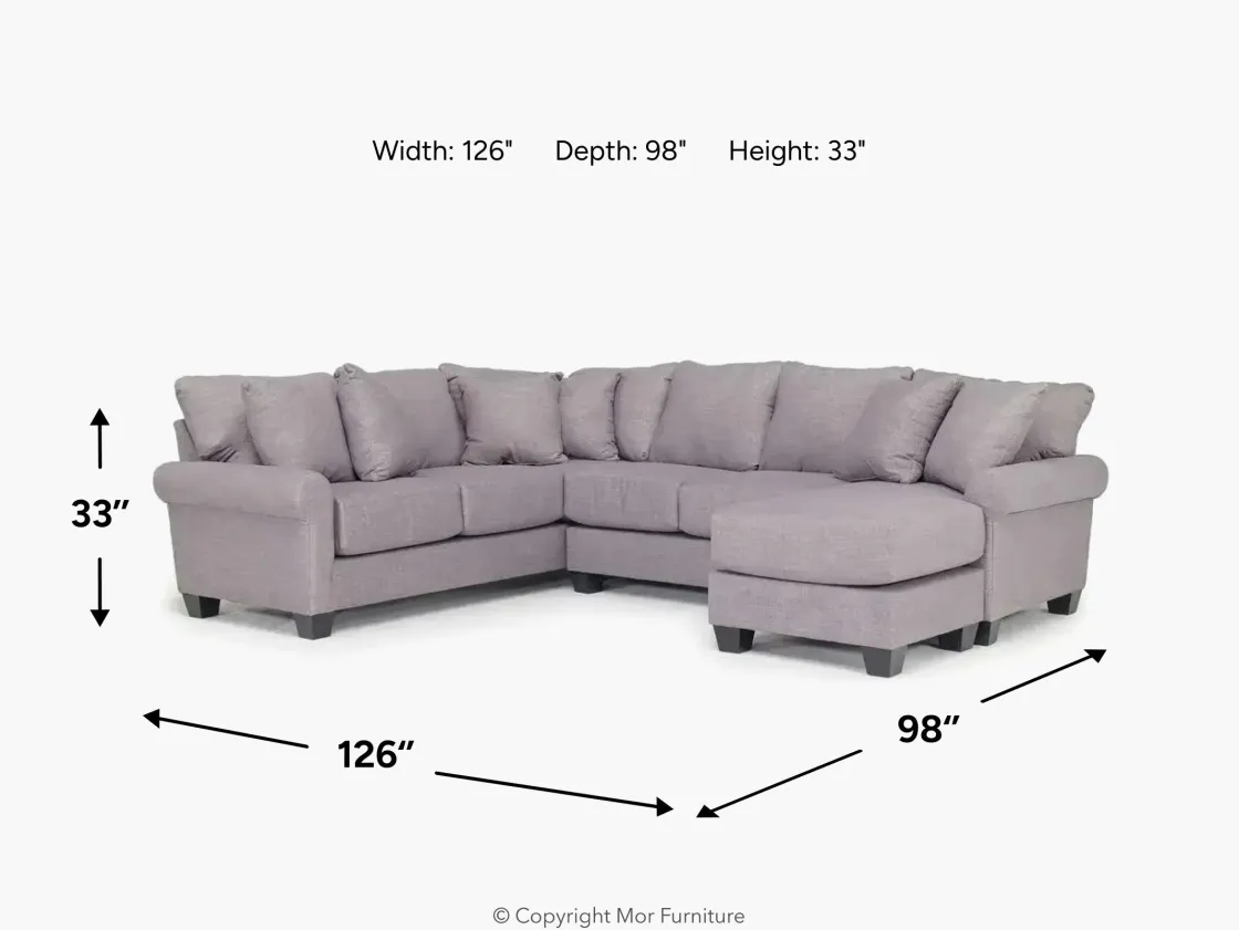 Mor Furniture Amelia Crypton Performance Sofa Chaise Sectional In , Left Facing