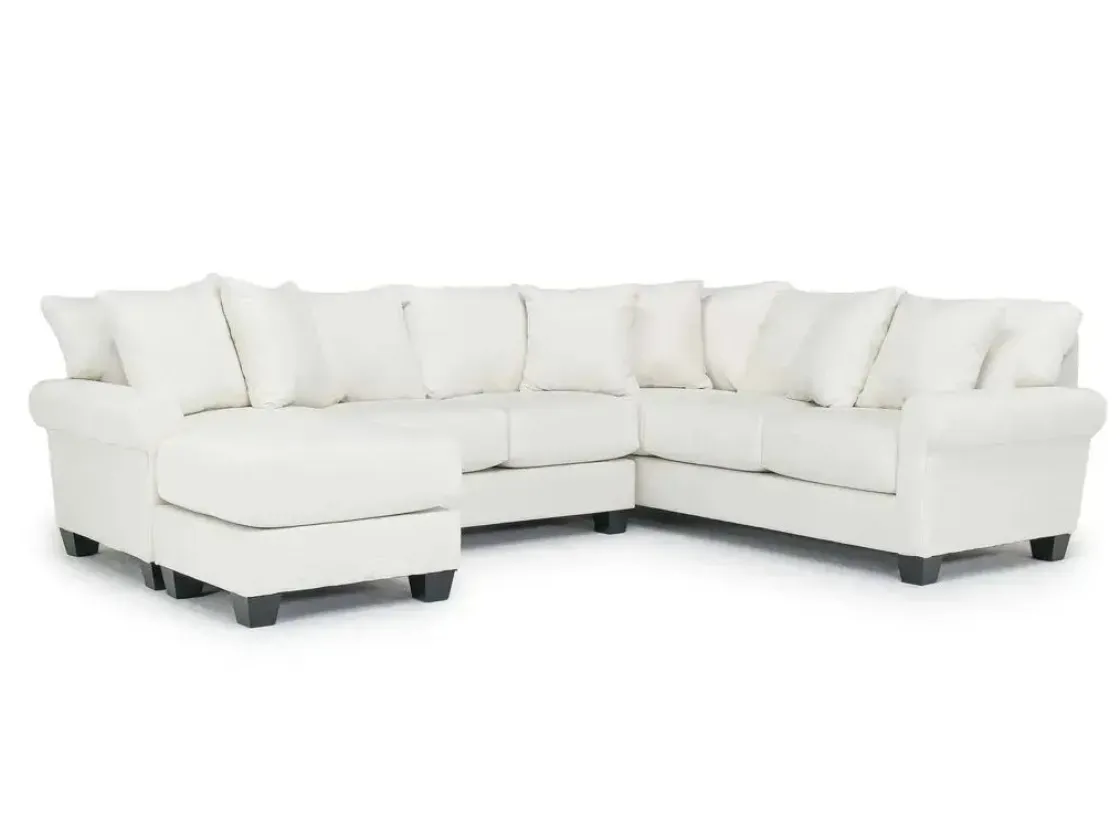 Mor Furniture Amelia Crypton Performance Sofa Chaise Sectional In , Left Facing