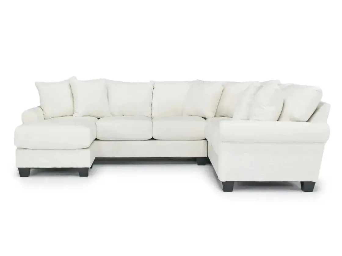 Mor Furniture Amelia Crypton Performance Sofa Chaise Sectional In , Left Facing